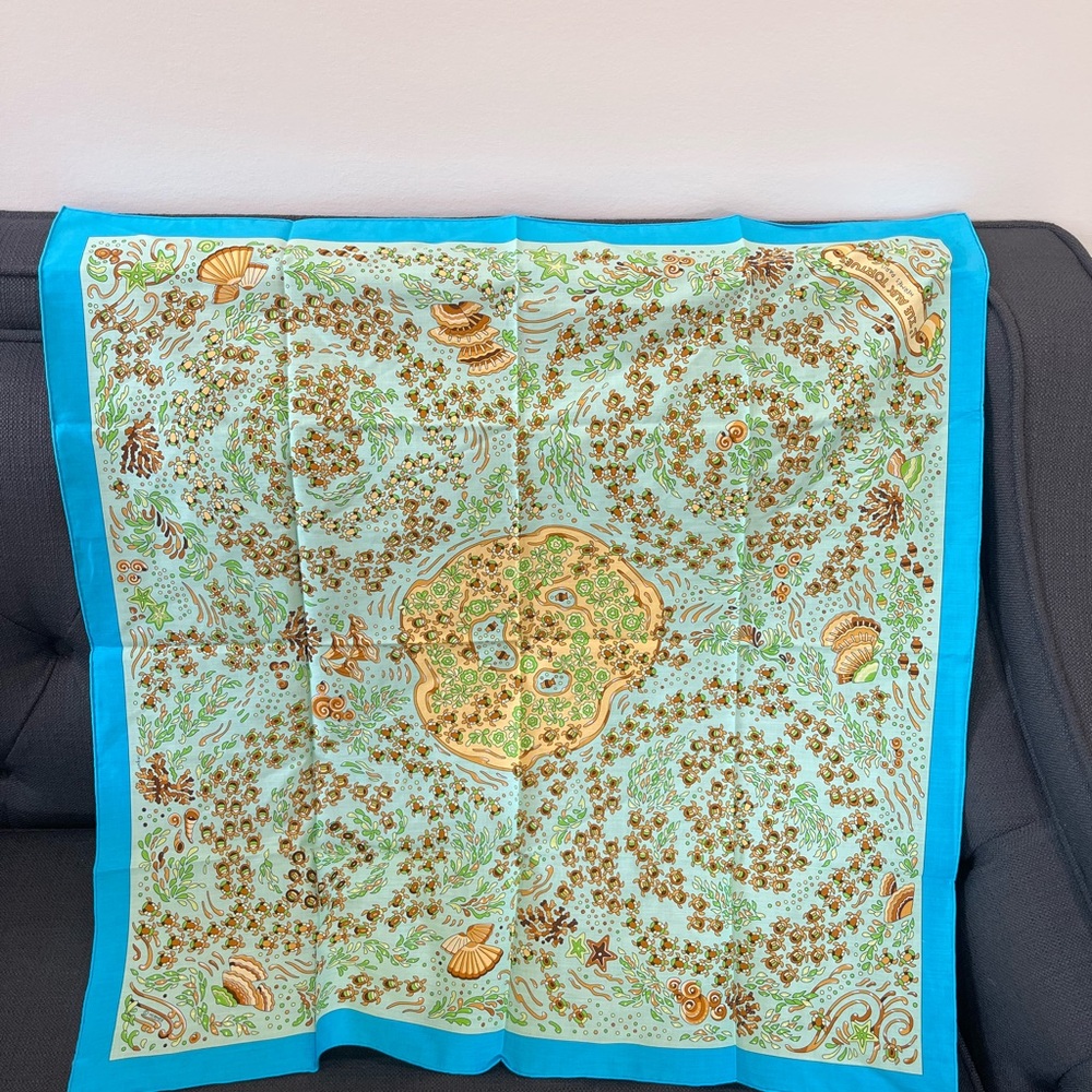 Hermes Blue and Green Scarf